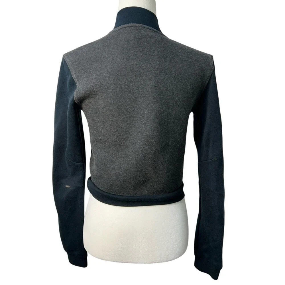 Nike Women's Tech Fleece Cropped BomberJacket‎ 3mm Gray and Black Size Small